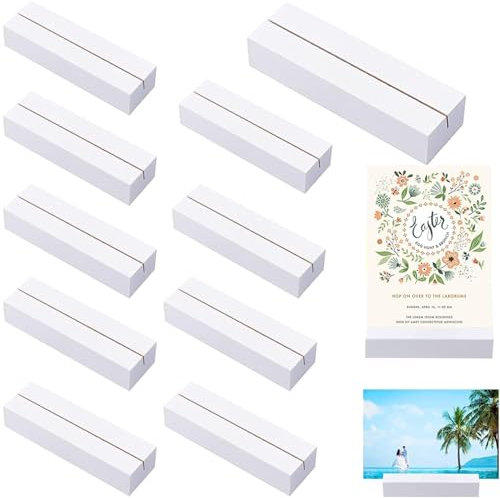 Farnirvana 10 Pezzi portacarte in legno, segnaposto in legno di faggio, Porta Menu da Tavolo, Portacarte di Posizione, per Ristoranti Matrimoni Banchetti Feste Celebrazioni