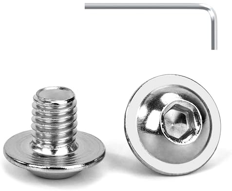 Tunejoy Viti a Testa Bombata con Flangia M8 x 10 mm Vite a Testa Esagonale Bulloni in Acciaio Inox A2 V2A Viti a Brugola con Chiavi a Esagono Filettatura Completa 20 Pezzi