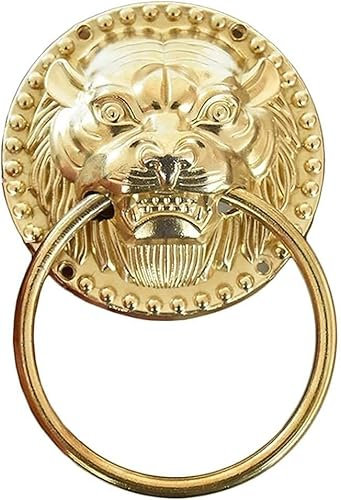 Türklopfer, Ringtürklopfer, Haustürklopfer, Tigerkopf-Türklopfer, Türgriff, Türklopfer, Türklopfer for Haustür(Gold,16cm)