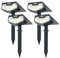 UNBON Spot Solaire Exterieur, Lot de 4 Lampe Solaire Exterieur Jardin Puissante, Lumiere Solaire Exterieur avec 3 Modes, Éclairage Exterieur Solaire Étanche IP65 pour Jardin Allée Chemin Blanc Froid