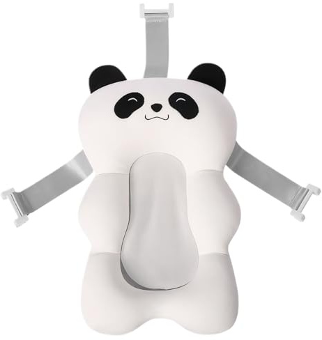 Almohada de baño para bebés de 1 por ciento, almohadilla de baño de bebé suave y segura, cojín de baño para bañera linda forma de panda cojín de baño para bebés ajustable, almohada de soporte de