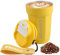 Taza de Café Para Llevar - Termo de Acero Inoxidable 450ml - Vaso Térmico para Café - Taza Aislante Al Vacío A Prueba de Fugas con Tapa - Coffee Mug (Amarillo)