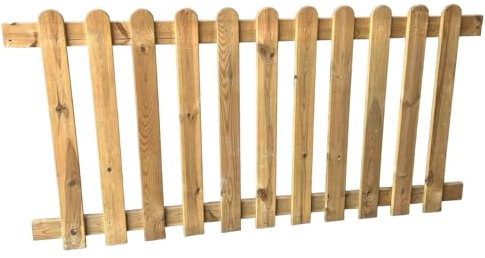 World PLANTIL Valla Clásica de madera de pino/madera tratada/Valla Urbana/Para Exteriores/Valla de Jardín/Cercados de madera (80 x 200 cm)