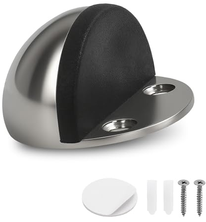 Türstopper Boden selbstklebend,Türpuffer Boden mit Schrauben und selbstklebenden,Türstopper für Hartböden zum Schutz von Türen, Wänden,Balkontür usw.(Silber 1 Stück)