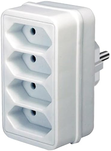 Brennenstuhl Mehrfachsteckdose, Steckdosenadapter mit erhöhtem Berührungsschutz weiß (4X Euro, 1 Stück)