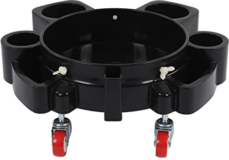 ZASCHMOY Dolly de Seau à Roulement Multifonctionnel pour Les Détails de la Voiture avec des roulettes Pivotantes à 360 Lourdes et Une Conception de Verrouillage - Le Godet en Polypropylène Noir