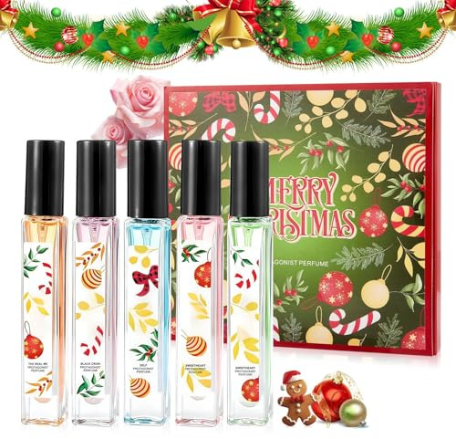 Mini Parfüm Set Damen, Damen Parfüm Set, Parfum Sets Damens Geschenkset, Langanhaltender Duft, Ein Tolles Geschenk für Familie Und Freunde zu Weihnachten Und Muttertag, 5 * 10ml