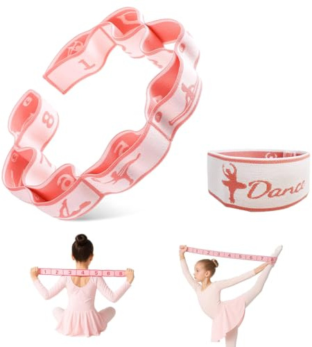 Cintura Elasticizzata di Resistenza per Danza Infantile, Elastici fitness 8+1 anelli, per Allenamento di Danza per Bambini (Chiudere le Gambe, Controllo Corporeo), per Ginnastica, Yoga, Danza Latina