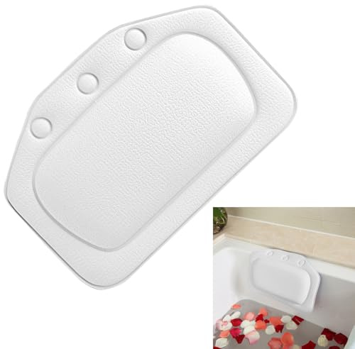 Badkudde, badkuddar med 3 starka sugkoppar, mjuk vattentät badrumskudde för badkar, avslappnande badkarskudde för nack- och ryggstöd modern minimalistisk design hållbara badtillbehör