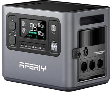 AFERIY Station Electrique Portable 2800W, 2048Wh LiFePO4 Recharge Rapide en 1,5H, 220V-240V, UPS, Extensible à 10,24 kWh, MPPT 1200W, Generateur Electrique Portable pour Camping, Bureau à Domicile