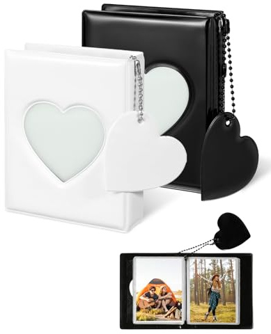Rudfovn 2 Pcs Mini Photo Album for 3 Inch Photo, Photocard Binder with 32 Pockets