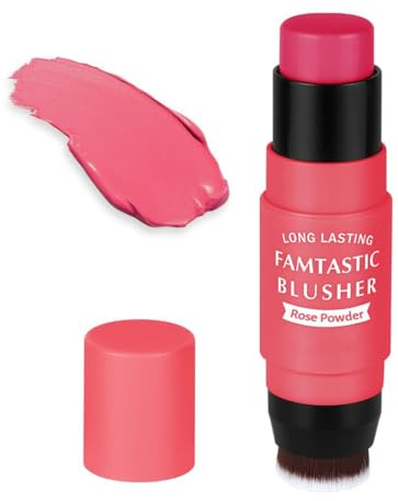 JYXTOR Deux en unBâton de Blush,Portable Stick de Blush, Longue Tenue Ne s'étale Pas,Créer Sensation de Légèreté et de Respirabilité Aspect Naturel(Rose Poudré)