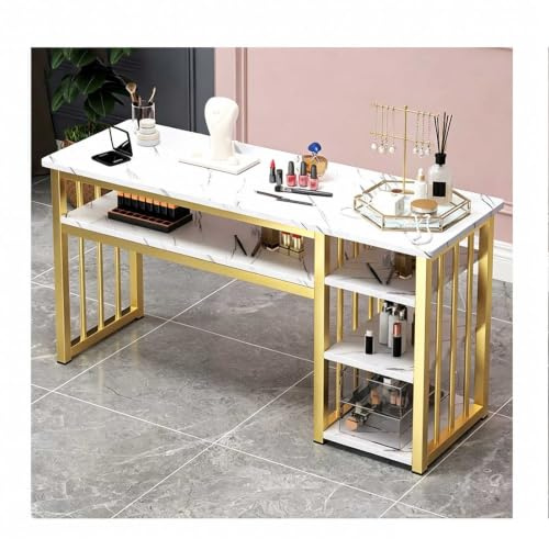 LVLDAWA Manikürtisch Nageltisch Metallrahmen MDF Studio(B-120x40x75cm)