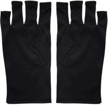 Guantes Para Lámpara De Uñas Guante for decoración de uñas, guante protección UV, guantes contra radiación, protector for en gel, herramienta lámpara LED(Black)