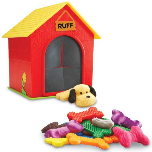 Learning Resources Ruffs Hundehütte Haptik-Spielset, Vorschule, Tastsinn fördern, Oberflächen erforschen und feinmotorische Fähigkeiten entwickeln, Kinder ab 3 Jahren