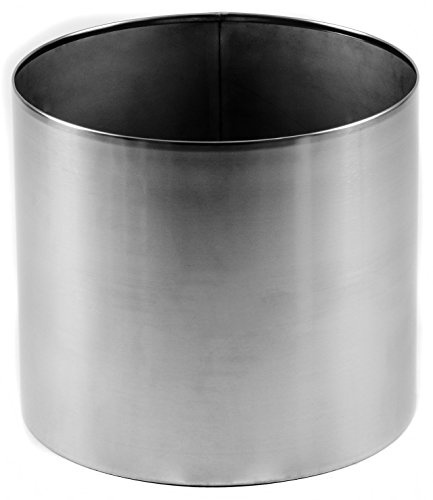 Bella Casa Blumentopf rund Fioriera Tondo 35 * 31 cm Gross Silber Edelstahl Bodenvase Dekovase Blumenvase modern und groß für deko Blumenvase Vase Gefäss