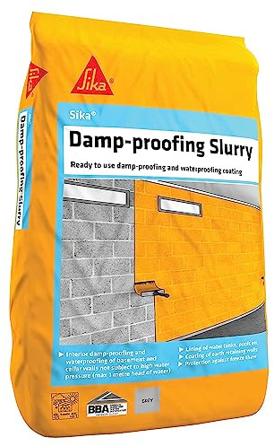 Sika Damp Proofing Slurry, Grey, 25kg | Waterproof – Adjustable Consistency – Interior And Exterior Applications