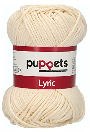 Puppets Lyric Stärke 8 4572008-05002 beige Häkelgarn, 100% Baumwolle