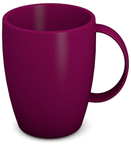 Ornamin Becher mit Henkel 260 ml (4er Set) | hochwertiger, stabiler Kaffeebecher aus Kunststoff mit Henkel | robustes Alltags-Geschirr für Zuhause