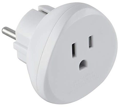 Electraline 70059 reseadapter USA till Tyskland/Europa, vit