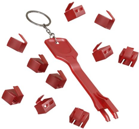 rhinocables RJ45 Port Blockers, Reusable Ethernet LAN Network Port Protector Cover and Lock with Removal Key for PC’s, Laptops, Hubs, Switches, Routers (1 Key, 10 Locks)