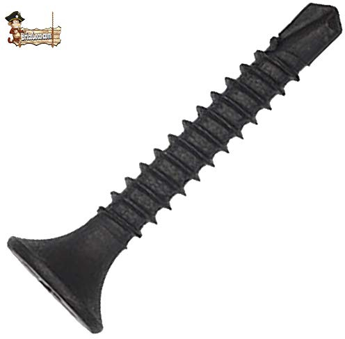BricoLoco Gipskarton-Schraube, selbstbohrend, phosphatiert, mit Bohrerspitze, zur Verlegung von Gipskartonplatten, selbstbohrend, Decke, Wand, etc., 100 Stück, 3,5 x 45 mm