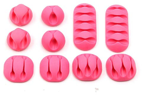 Raccoglicavi Spiralato, Morsetto per cavo del cavo USB 10pcs Morsetto per cavo, Avvolgitore aderente Auricolare Auricolare Cavo Clip in silicone, Gestione del desktop della linea telefonica