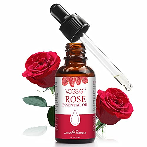 VOGSIG Rose Essential Oil 30ml - Aromatherapy, Skin Moisturizing, Anti-Aging, Reduce Pigmentation, Quickly Absorbed