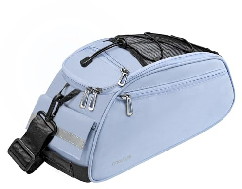 MOSISO Sac de Support de Vélo, Hydrofuge Vélo Tronc Sacoche Siège Arrière Cyclisme Bicyclette Transporteur Banquette Arrière Bagage Selle Sac à Bandoulière,Bleu Aérien