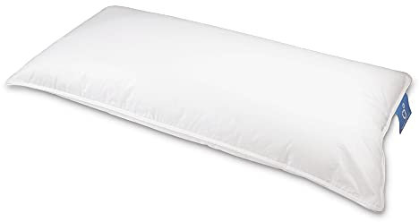 White Cloudz | Kopfkissen Cloudz 3-Kammer | 40 x 80 cm | Füllgewicht: 550g Gänsedaunen - Fest |Dreikammer | Inlett 100% Mako-Baumwolle