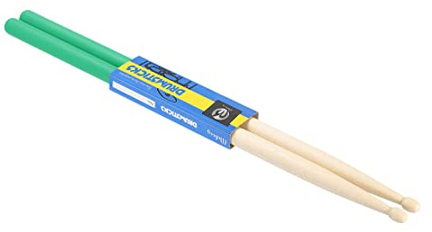 PATIKIL Holz Drumsticks Rutschfeste Handgriff Schlagzeug Sticks 5A Grün | Verpackung 1 Paar Trommelstöcke für Trommeln Musikinstrumente Perkussion