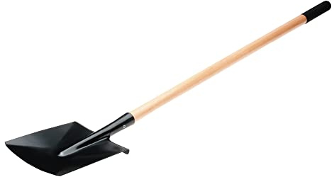 Amig - Pelle carrée | Laya Jardin avec lame en acier et manche long en bois | Outils pour jardin et jardinage en finition noire | Dimensions : 152 cm.