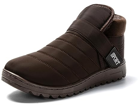 JOMIX Zapatillas Casa Hombre Invierno Calientes, Pantuflas Cerradas de Felpa, Botas con Cierre, Interior Exterior, Gris, 42 EU