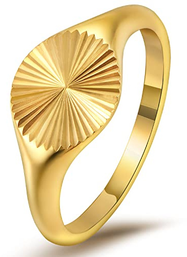 YeGieonr Ringe Damen Gold – Edelstahl Ring Damen Wasserfest,Vergoldeter Edelstahlring,Goldener Schmuckring für Frauen