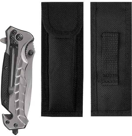 Taiyyi 2 Stücke Messertasche für Gürtel Messerscheide mit Gürtelschlaufe Klappmesser Hülle Halter Messeretui aus Nylon für Klappmesser Innerhalb Von 13 cm Länge für die Outdoor