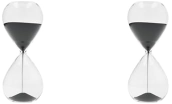 MasterClass Sand-Eieruhr, Drei-Minuten-Timer, Küchenuhr Aus Glas Mit Schwarzem Sand, 8 x 4cm, 1 Stück (Packung Mit 2)