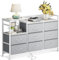 ODK Kommode mit Schubladen, 2 USB & 2 AC-Anschlüssen, 8 Schubladen aus Stoff - Geeignet für Multifunktionaler Schubladenschrank für Schlafzimmer und Wohnzimmer, 132 * 30 * 88 cm, Weiß und Hellgrau