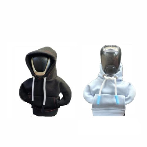 CULTP 2pcs Schaltknauf Hoodie Shifter für Porsche Macan (95B),Funny Schalthebel Haube Abdeckungen Dekoratives Zubehör,A1-Black White