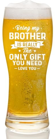 Joymaking Beer Glass - Big Brother Gifts from Sister, Funny 15oz