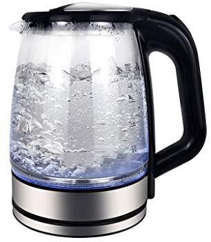 Elettrico, bollitore con tecnologia, vetro borosilicato, bollitore in vetro, scalda tè Safehappy