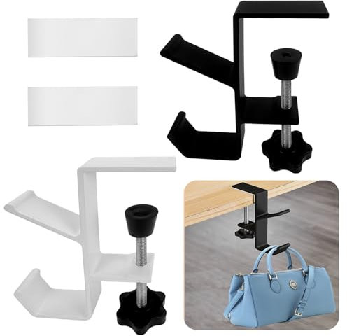 Jiehaojia Lot de 2 Support de Casque,Support pour Casque, Support de Bureau, Support de Casque de Jeu sous Le Bureau, Support de Rangement pour Écouteurs,Clés,Sac à Main