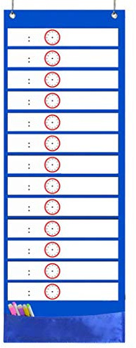 Tableau de poche pour emploi du temps quotidien avec 13 cartes réversibles pour plan d'étude, affichage du jour de la salle de classe, vie quotidienne