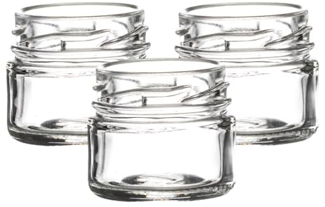 1oz Mini Jam Jars Including Gold Twist Off Caps | 33ml wedding favours | sample Jars | J&B (100)