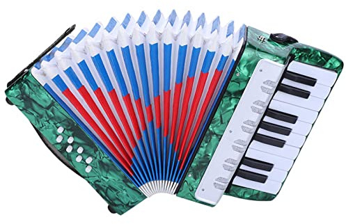 Akkordeon, 17 Tasten, 8 Bass, Klavier, Akkordeon, Musikinstrument für Anfänger, Studenten (grün)