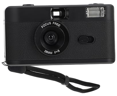Mikikit Wiederverwendbare Retro Kamera 35mm Filmkamera aus Abs in Schwarz ohne Batterie Einfache Bedienung für Vintage Fotografie und Kreative Aufnahmen