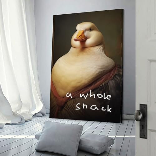 TBDUEPS Leinwandbild mit lustiger Ente für die Wand, für Wohnzimmer, Küche, Heimdekoration, Wohnzimmer, Leinwand, 30 x 45 cm
