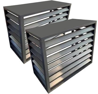 KEJIAWU 2 Stück klimaanlage Abdeckung, Sichtschutz, Tierbarriere, Fensterläden for Blumenregale im Freien, geeignet for den Innen- und Außenbereich(Grey,100cm/39in)