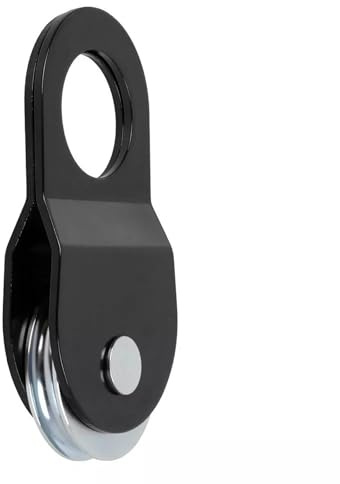 Umlenkrolle Seilwinde aus Stahl bis 10t Zuglast Schwarz | Lenkrolle zur Umleitung des Seilzugs mit beweglichen Seitenteilen Forstseilwinde Seilrolle Offroad Seilzug