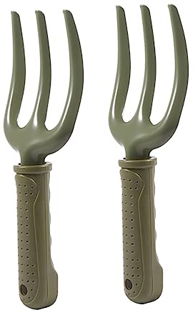 Toyvian 2pièces Lot de Fourches à Désherber à Trois Dents Outil De Jardinage avec Poignée Ergonomique pour Ameublir Le Sol