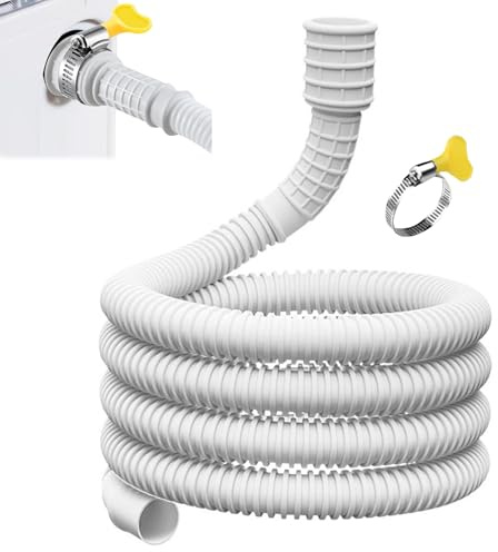 Air Conditioner Drain Hose, Flexible Drainage Pipe with Connect Clamp, Portable Dehumidifier Drainage Hose, AC Hose Extension Kit for Air Conditioner, Dehumidifier, Washing Machine